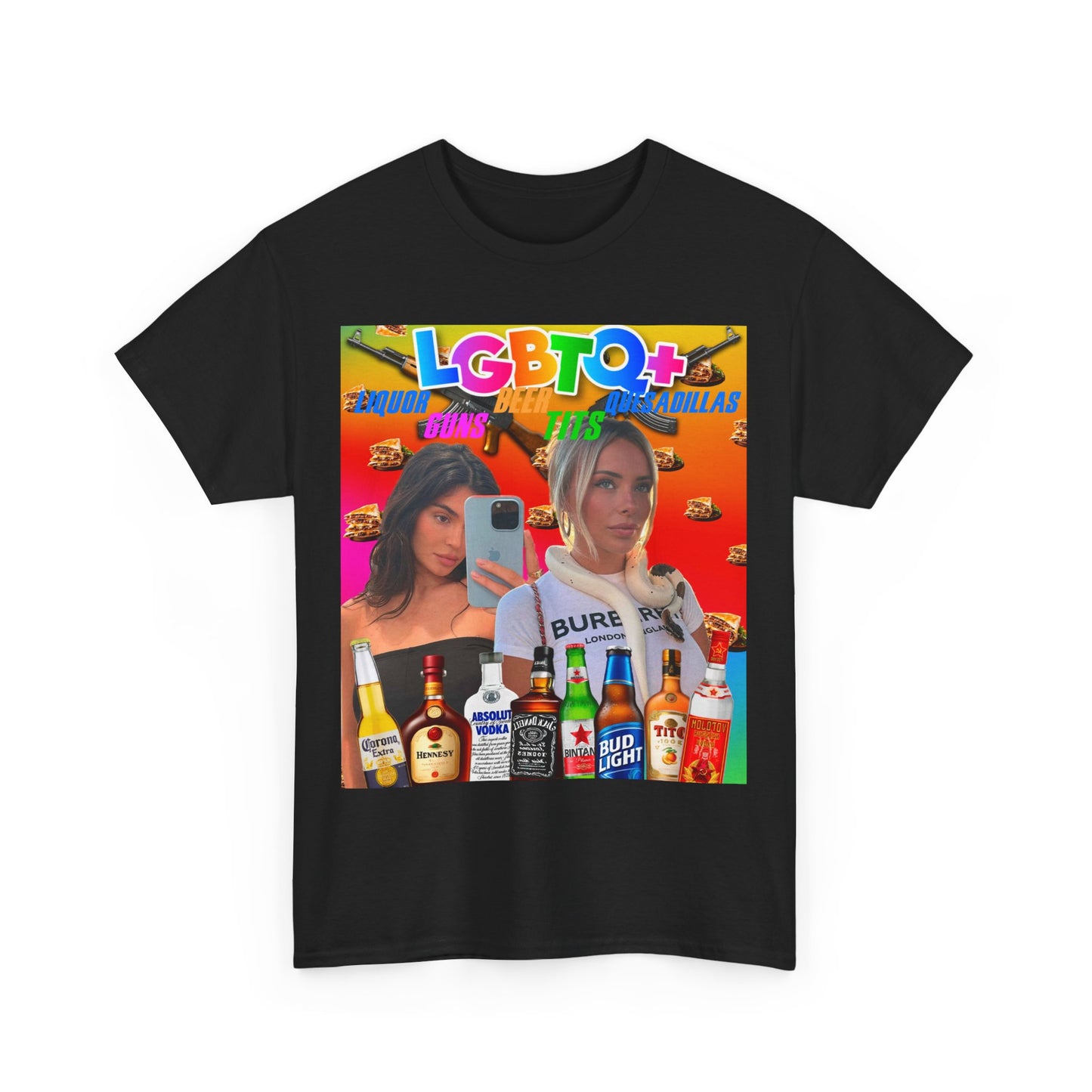 Tee LGBTQ+ Liquor, Guns, Beer, Tits, and Quesadillas