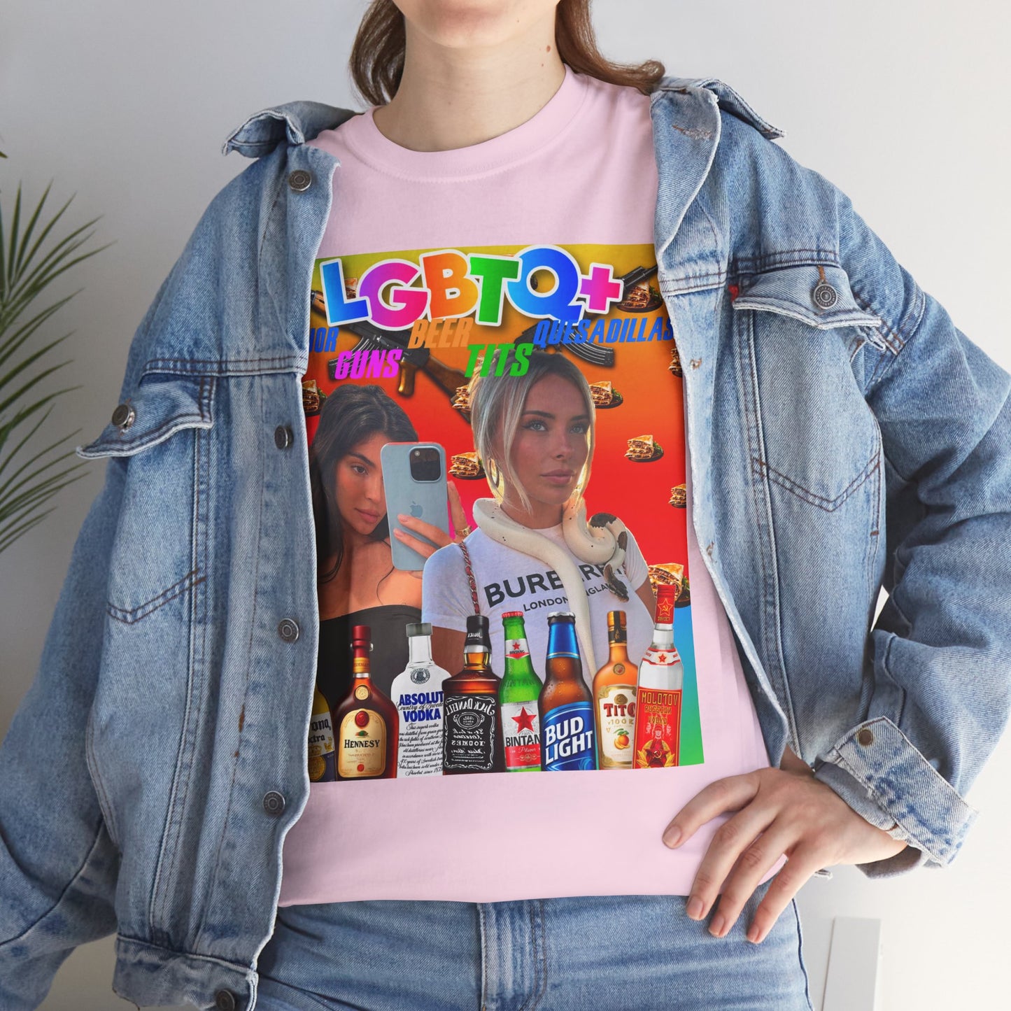Tee LGBTQ+ Liquor, Guns, Beer, Tits, and Quesadillas