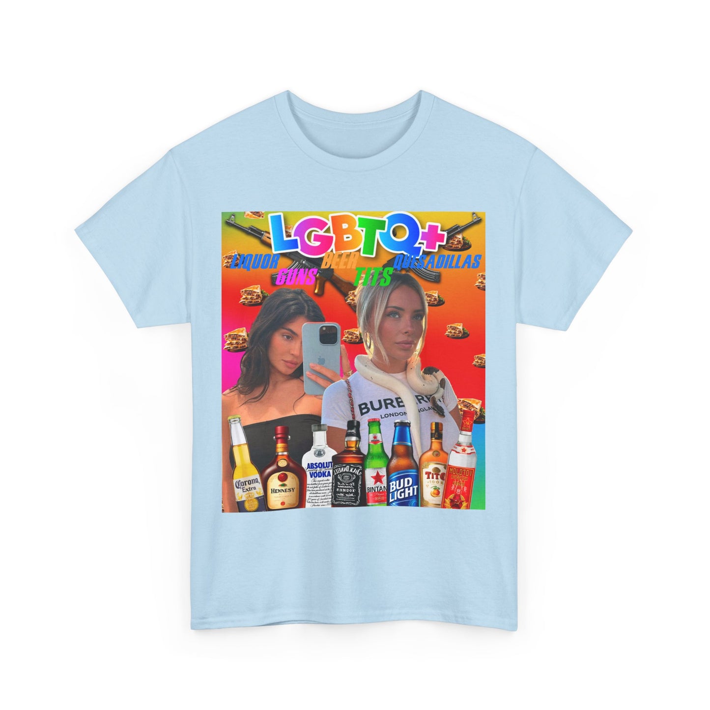 Tee LGBTQ+ Liquor, Guns, Beer, Tits, and Quesadillas