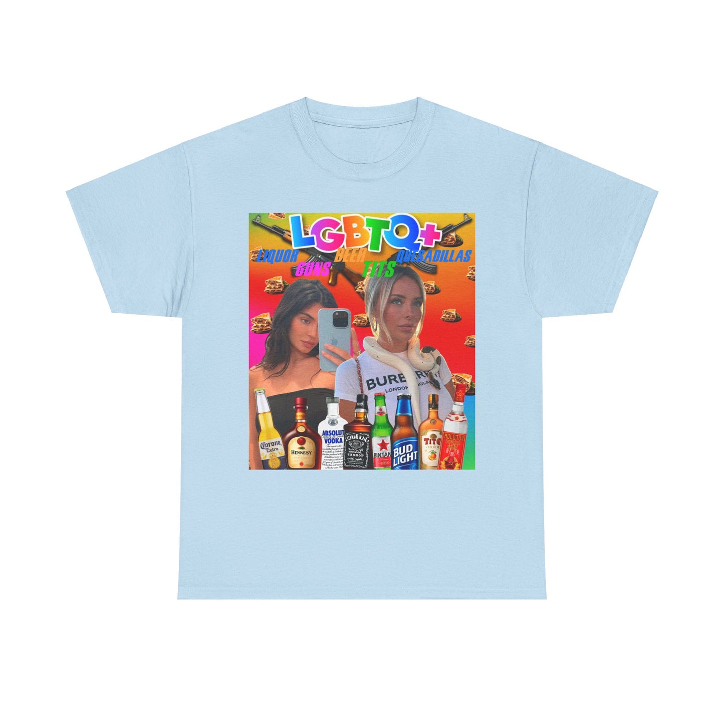 Tee LGBTQ+ Liquor, Guns, Beer, Tits, and Quesadillas