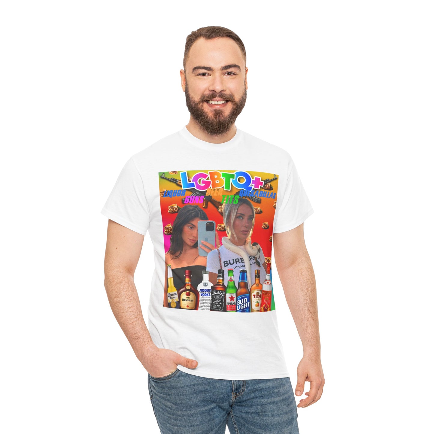 Tee LGBTQ+ Liquor, Guns, Beer, Tits, and Quesadillas