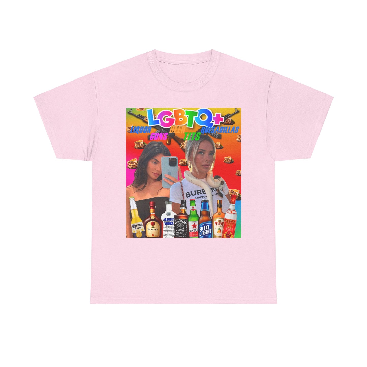 Tee LGBTQ+ Liquor, Guns, Beer, Tits, and Quesadillas