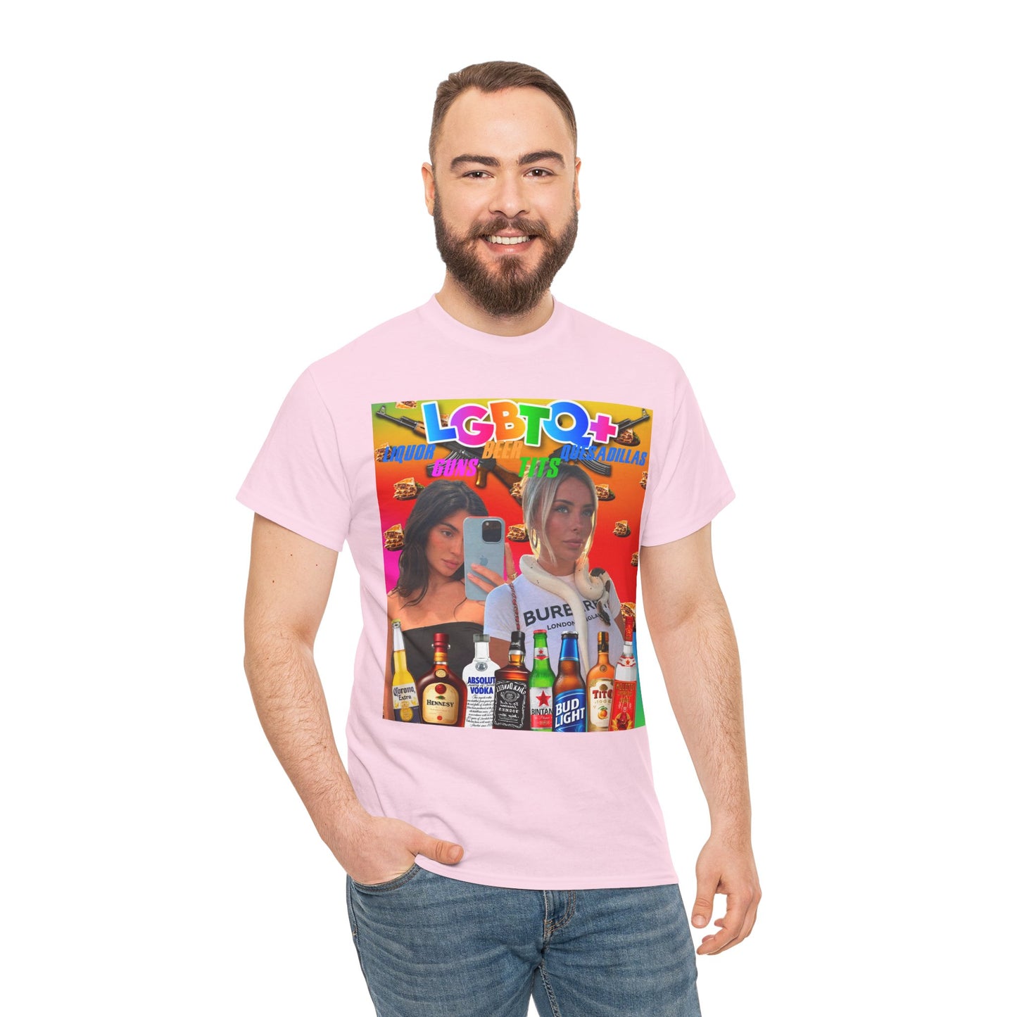 Tee LGBTQ+ Liquor, Guns, Beer, Tits, and Quesadillas