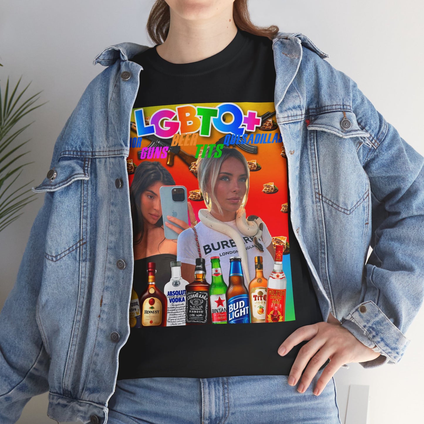 Tee LGBTQ+ Liquor, Guns, Beer, Tits, and Quesadillas