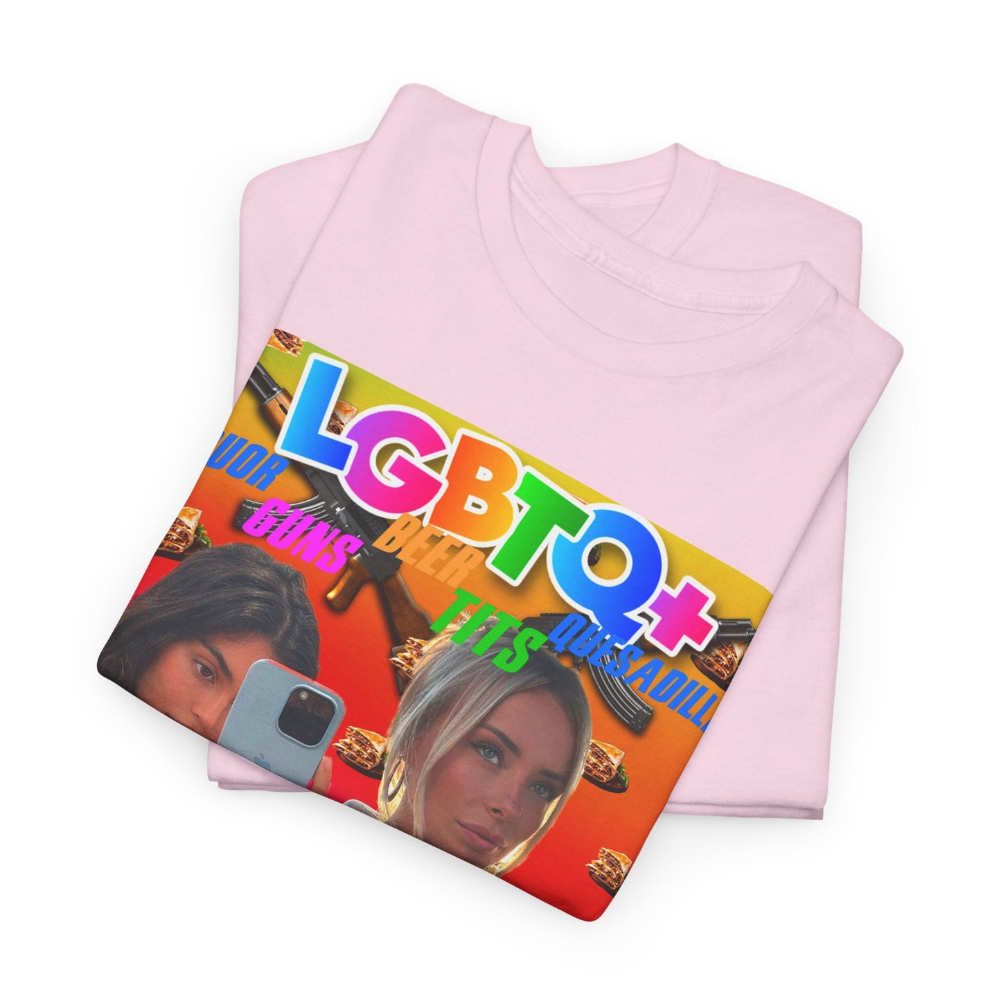 Tee LGBTQ+ Liquor, Guns, Beer, Tits, and Quesadillas