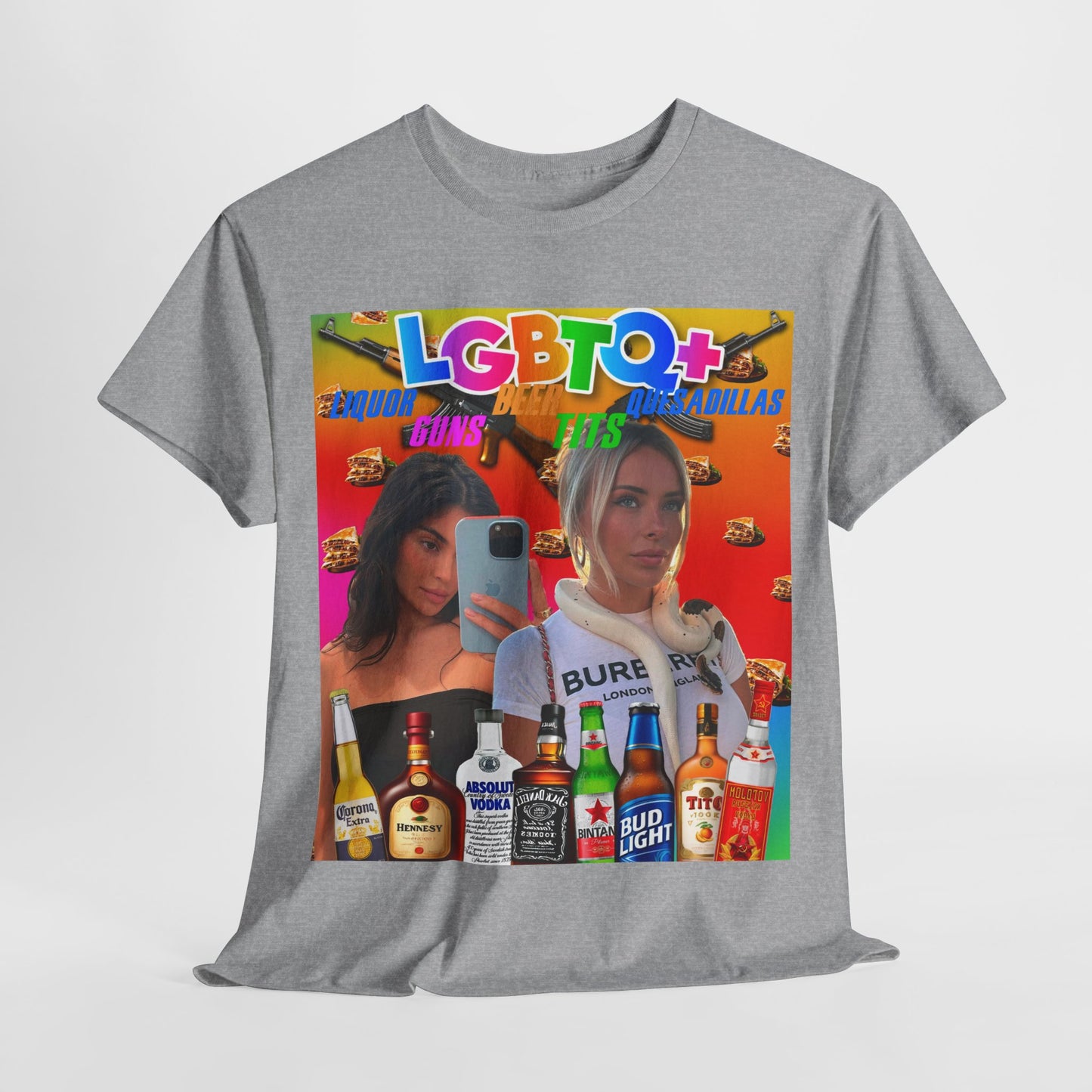 Tee LGBTQ+ Liquor, Guns, Beer, Tits, and Quesadillas