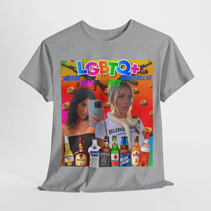 Tee LGBTQ+ Liquor, Guns, Beer, Tits, and Quesadillas
