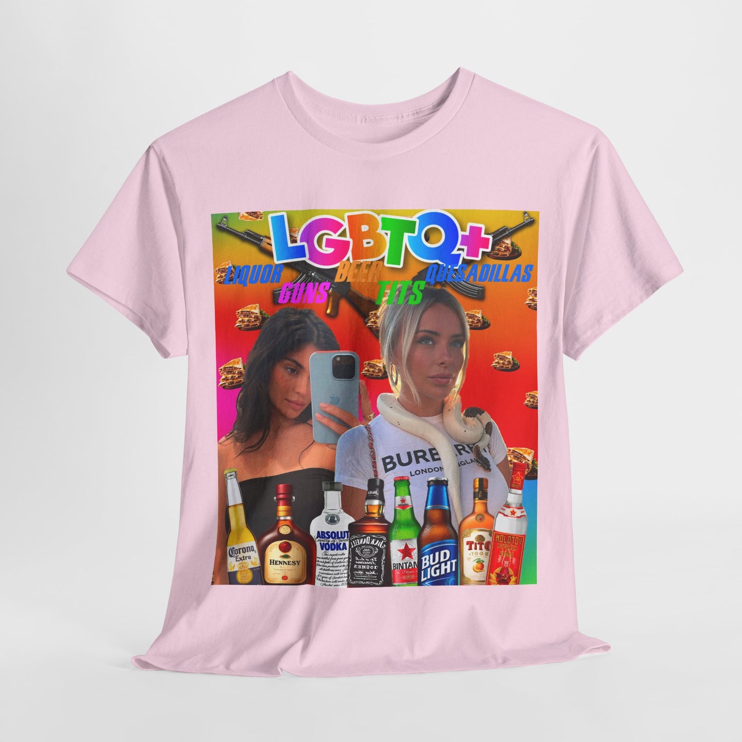 Tee LGBTQ+ Liquor, Guns, Beer, Tits, and Quesadillas
