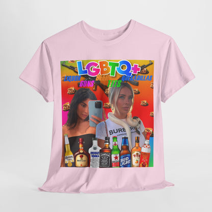 Tee LGBTQ+ Liquor, Guns, Beer, Tits, and Quesadillas