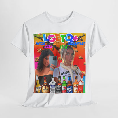 Tee LGBTQ+ Liquor, Guns, Beer, Tits, and Quesadillas